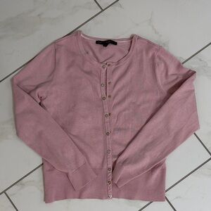 White House Black Market Light Pink snap front cardigan